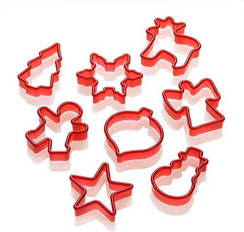 Lurch 10520 Stampi per dolci con forme natalizie, set da 8, colore: Rosso