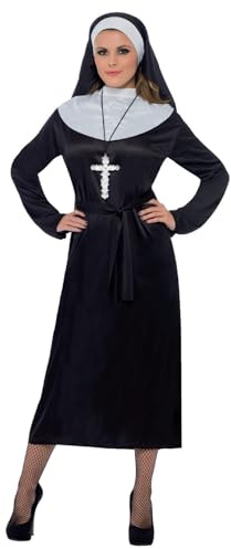 Smiffys Nun Costume, Black Halloween und Karneval