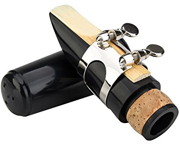 Glory Clarinet Saxophone Mouthpiece Kit with Ligature,one reed and Plastic Cap~Black