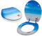 MSV 141255 WC Sitz Toilettendeckel MDF Holzkern „Paradise Design“ Scharniere aus Edelstahl