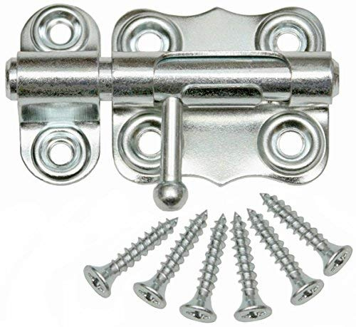 Catenaccio, chiavistello, chiavistello di chiusura, chiavistello per mobili, scorrevole, 40 mm, argento, zincato