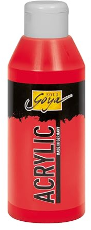 KREUL 84231 - Solo Goya Acrylic echtrot, 250 ml Flasche, cremige vielseitig einsetzbare Acrylfarbe in Studienqualität, auf Wasserbasis, schnell und matt trocknend, gut deckend, wasserfest