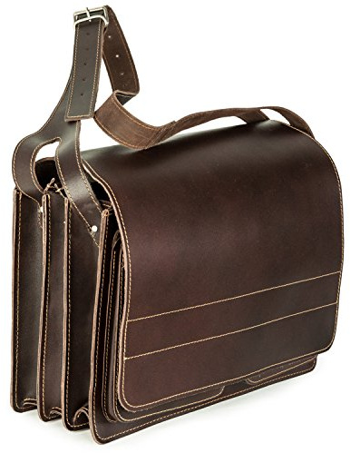 Jahn-Tasche - Sehr Große Aktentasche/Lehrertasche Größe XXL aus Leder, Braun, Modell 677