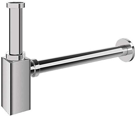 doporro Design Siphon S06, eckig, edel verchromt, Abfluss