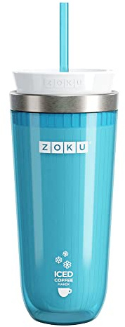 Zoku Iced Coffee Maker, Macchina per Caffè in Ghiaccio, Thermos, Turchese, 325 ml, ZK121-TL