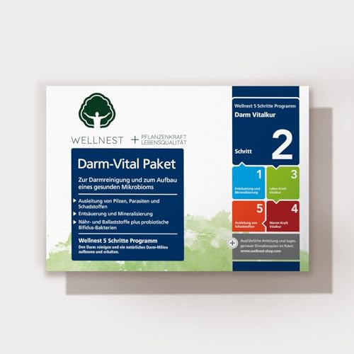 Wellnest Darm-Vital Detox Darmreinigung | 5 Wochen Detox-Kur-Paket | inkl. Mineralisierung und Darmaufbau