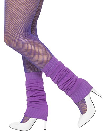 Amakando Beinwärmer Aerobic Stulpen 80er Jahre lila Legwarmers Ballett Beinstulpen Achtziger Faschingskostüm Accessoire Tanzstulpen Kostümzubehör