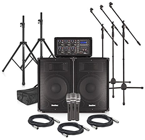 SubZero SZPA-612 250W 12 PA System with Microphones and Stands