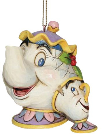 Enesco Ornement Suspendu Mme Samovar et Chip Résine 6,5 cm - Occasion Noël - Résine - Suspension