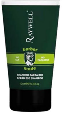 Raywell Bio Barber Mode Shampooing à barbe sans parabène ni SLS 100 ml Fabriqué en Italie