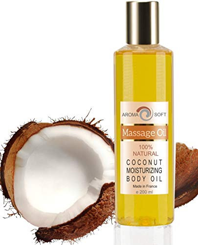 Coconut & Grapeseed Body Massage Oil 100% Natural Sensual Aromatherapy Experience | Non-Greasy Skin Lubricant | Anti-oxidant Rich | Suitable for All Skin Types, 200 ml