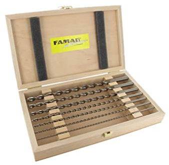 FAMAG Holzspiralbohrer Satz HSS-G lang 7-teilig, D=3,4,5,6,,8,10,12mm