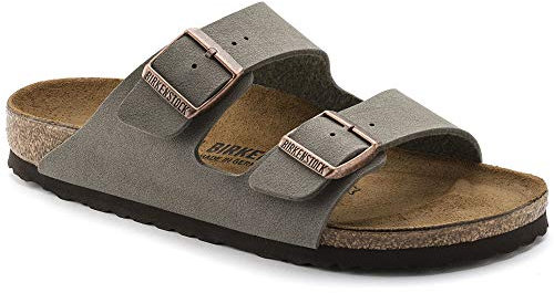 BIRKENSTOCK Classic Arizona Birko-Flor 151211, Pantoletten, Braun (Stone 972), 39 EU (5.5 UK)