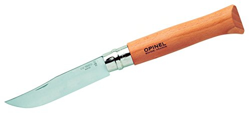 Opinel INOX Erwachsene Messer-Größe 12-rostfrei, Natur, N, Hartholz Braun