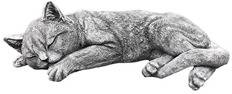 stoneandstyle Steinfigur Grosse Katze schlafend, frostfest bis -30°C, massiver Steinguss