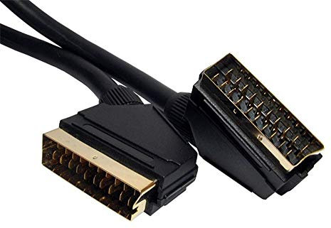 World of Data 3m SCART Cable - Fully Wired (All 21 Pins) - Gold Plated - Audio & Video Lead - Male to Male