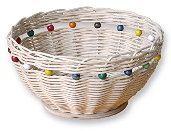 Zita's Creative Bastelset - Korb mit Holzperlen, Flechten, Korbflechten, Schilf Set, Peddigrohr, Flechtmaterial, Flechtset, Rattan