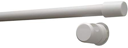 prodecoshop Gardinenstange für Bistrogardinen / Caféhausgardinen, Ø 12 mm, Magnetträger, Kunststoffummanteltes Metallrohr, Weiß, 100 cm