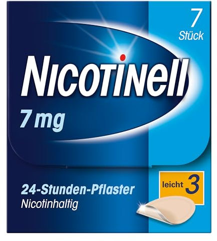 Nicotinell pflaster 7 mg / 24-Stunden- Nikotinpflaster, 7 St.: Pflasterstärke Leicht. Raucherentwöhnung. Mit der Steady-Flow Technologie hilft. Nikotinpflaster. Rauchen aufhören. Nikotin aufhören