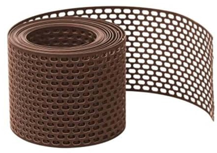 Fassadenprofile Vogelschutzgitter 5m x 180mm, Braun Traufgitter aus PVC, Lüftungsband für optimale Fassaden- und Dachbelüftung