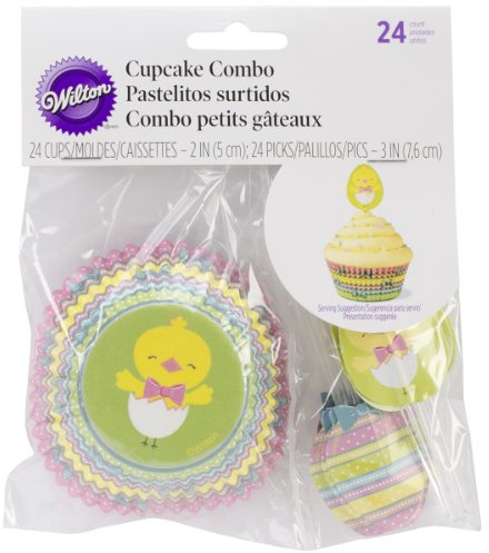 Wilton 24 PIROTTINI Muffin CUPACKE con Pick Pulcino Coniglio Pasqua