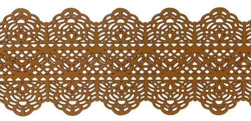 Coximus gebrauchsfertige essbare Spitze für filigrane Spitzen-Deko von Torten | 38 x 8 cm fertige Zucker-Spitze in der Farbe Gold | hochwertiges elastisches Icing fertig zum Gebrauch | Sweet Lace