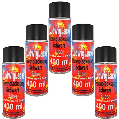 LudwigLacke Thermolack Spray 400ml Schwarz Auspuff Motor Autolack a´400ml