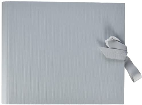 Rössler - Fotoalbum Ringbuch mit Schleife 290 x 290 mm Stone | Fotobuch zum Selbstgestalten mit weißen Seiten und Ringbindung für Fotos, Erinnerungen und besondere Anlässe