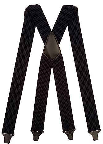 Olata slitstarka X-form flygplatshängslen med plastklämmor, 4 cm - Marinblå