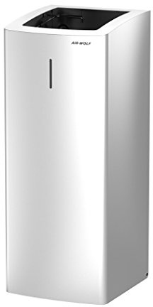 AIR-WOLF Abfallbehälter, 50 Liter, Edelstahl weiß beschichtet, Serie Alpha