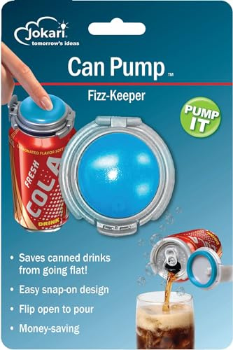 Jokari Fizz-Keeper Can Pump and Pour, Assorted Colors, 1-Pack