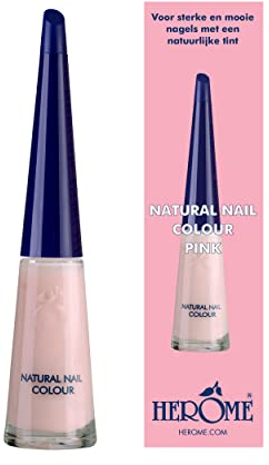 Herome Natural Nail Colour Pink mit Verstärkendem Effekt - Nagellack Geeignet Für Eine French Manicure - Nagelverstärker Mit Einem Frischen Rosa Farbe - 10ml.