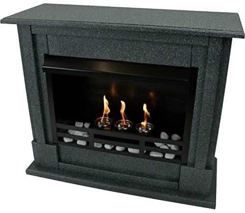 Etanol och gelkamin kamin kaminugn modell Emily Premium inkl. 21 delar. Set – färgval (mörk granit)