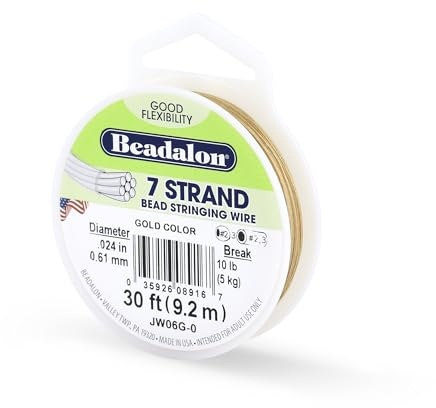 Beadalon Juwelierdraht, Edelstahl, Gold Color, .24 in / 0.61 mm