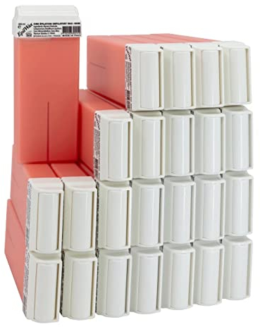 EpilWax Wachspatronen Set mit 24 Rosa Warmwachspatronen zur Haarentfernung Enthaarungswachs 100 ml Roll-on Nachfüller