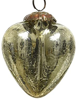Okänt hjärta hängande hjärthänge glashjärta glashängen guld trädsmycken julgranskulor presenthängare