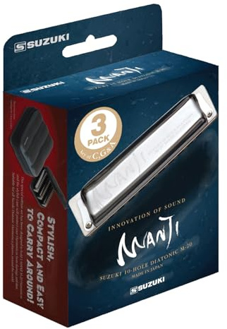 Suzuki Manji 3Piece Harmonica Set Keys: C, G, A (M20-MP)