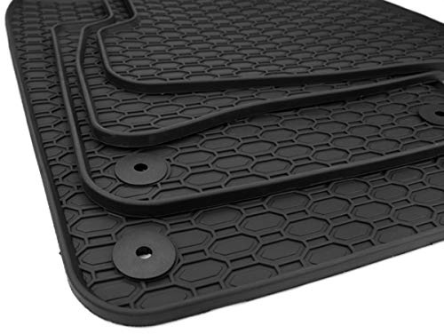 Gummimatten Kompatibel mit Polo 6R 6C Ibiza 6J Fabia NJ Automatte Allwetter | Fußmatten NEU Premium Qualität 100% passgenau Waben Design Schmutz Schutz Schnee & Feuchtigkeit rutschfest Schwarz 4-teilig