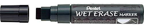 Pentel SMW56-A Kreidemarker Wet Erase Jumbo, Keilspitze 3,5-10,5 mm, schwarz 6 x 300gr