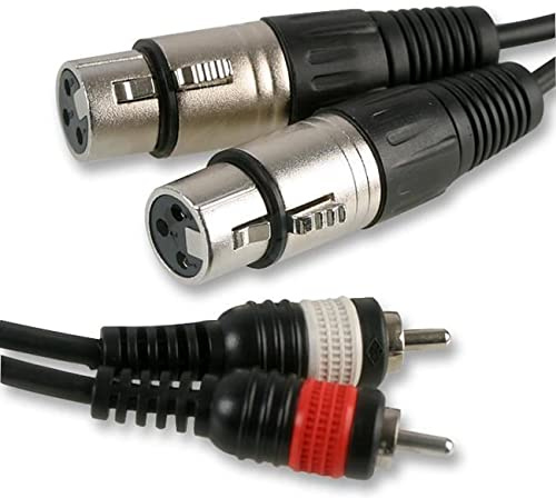 Pulse PLS00201 2 x 3-polige XLR-Buchse auf 2 x Cinch-Stecker, 0,3 m, Schwarz