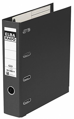Elba Doppelordner A4, rado plast, 2 x A5 quer, 7,5 cm breit, schwarz