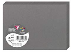Clairefontaine 2353C Packung mit 25 Doppelkarten Pollen, 210g, in Format C6, 110 x 155mm, dunkelgrau