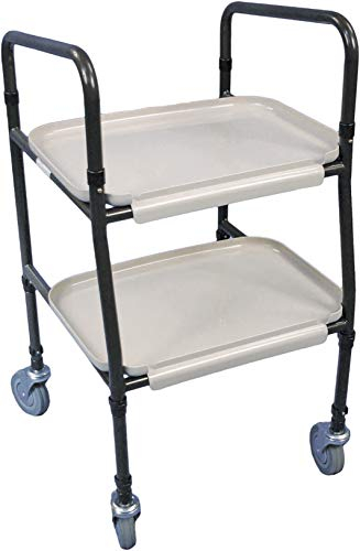 Aidapt Sturdy Height Adjustable Strolley Trolley with Easy Removable Trays Ideal for Transferring Meals, Dinner, Tea etc