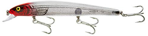 BOMBER Saltwater Grade Heavy Duty Long A - Silver Flash/Red Head, 6, 7/8 oz, (BSW16AXSI04)