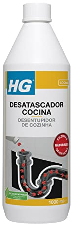 HG Déboucheur de canerie, produit naturel pour déboucher et éliminer en toute sécurité les bouchons de canerie, éviers et tuyaux de cuisine et fosses septiques 1 l