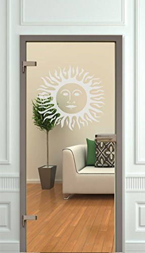 Glastür Aufkleber Sonne Folie Glasdekor Fensterfolie Sichtschutz Wohnzimmer Bad Küche und alle Glasflächen