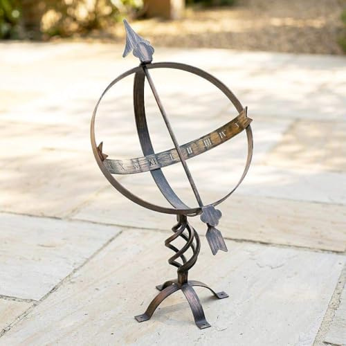 DanDiBo Solur av metall, smidesjärn, väderbeständig, höjd 72 cm, bronsfärg