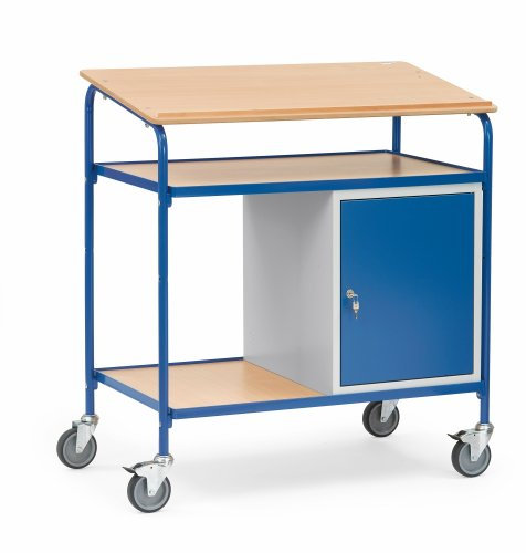Fetra Transportgeräte bbma837 Gestell Dual-Arbeit mit Ablagefläche und Rollen, 125 mm Durchmesser, 1105 mm Länge x 610 mm Breite x 1195 mm Höhe