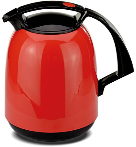 ROTPUNKT Isolierkanne 810 FAY 1,0 l | Zweifunktions-Drehverschluss | BPA-frei - gesundes trinken | Made in Germany | Warm + Kalthaltung | Glaseinsatz | chili