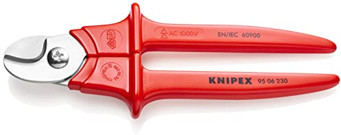 KNIPEX Kabelschere Griffe mit Kunststoff umspritzt isoliert, mit Kunststoff umspritzt, VDE-geprüft 230 mm, 95 06 230